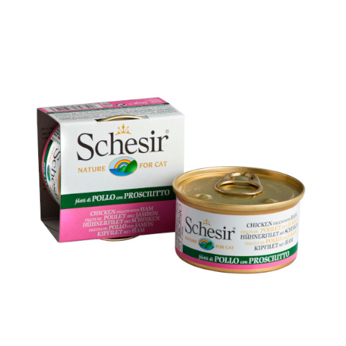 Schesir Chicken Fillet with Ham in Jelly Canned Cat Food (85G)