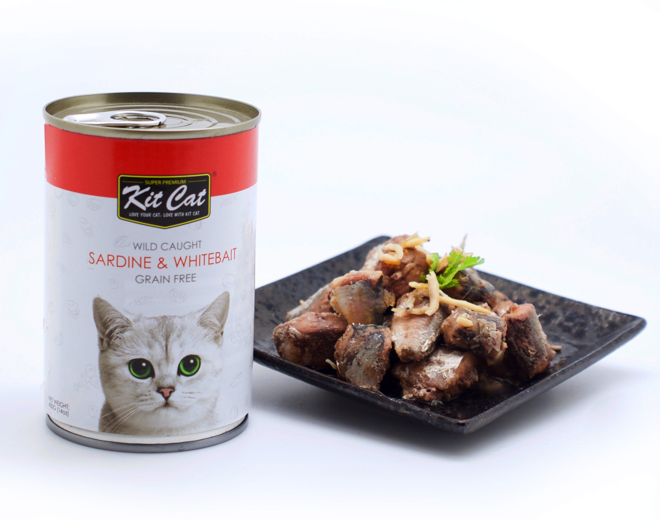 Kit Cat Pacific Sardine With Fresh Whitebait Canned Cat Food 400g - Image 2