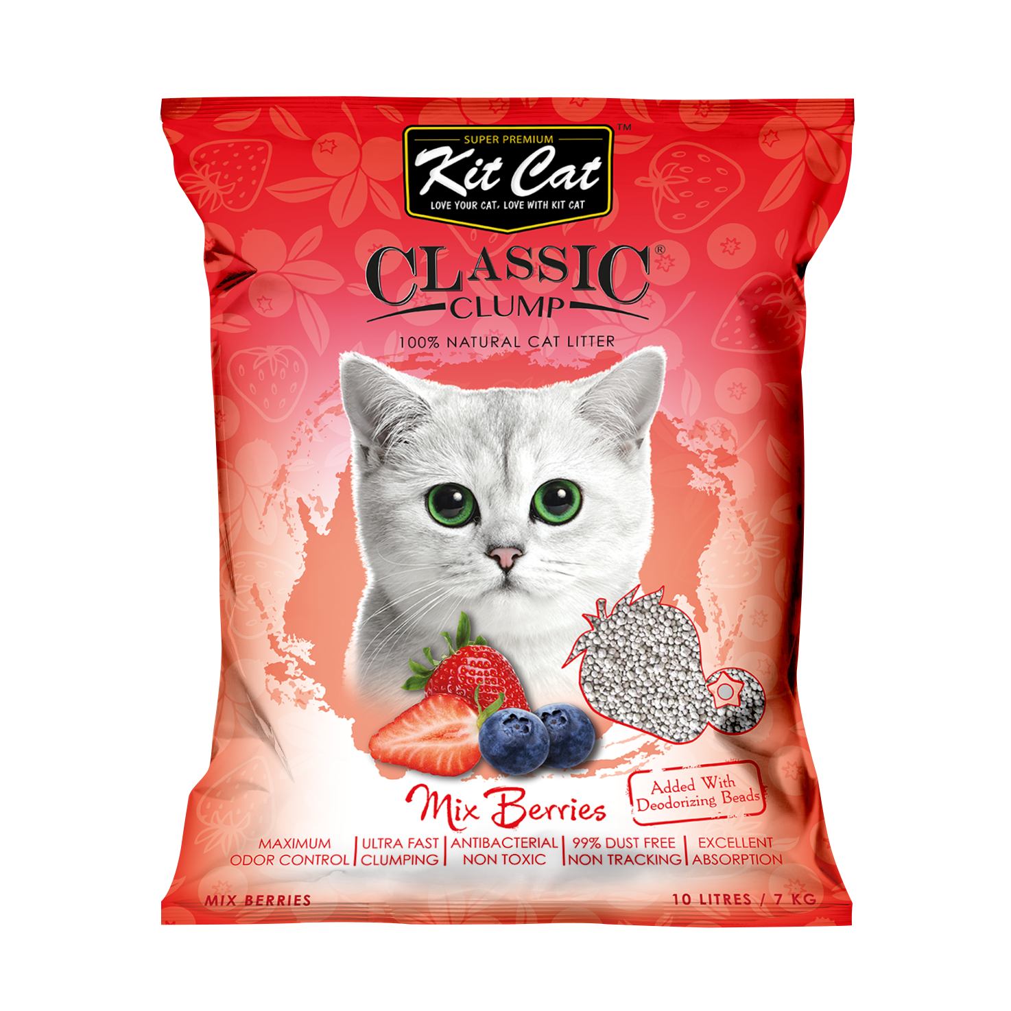 Kit Cat Classic Clump Cat Litter 10L - Mix Berries
