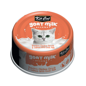 Kit Cat Canned Cat Food – Boneless Chicken Shreds & Salmon With Goat Milk