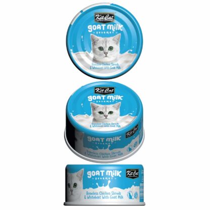 Kit Cat Canned Cat Food - Boneless Chicken Shreds & Whitebait With Goat Milk - Image 2