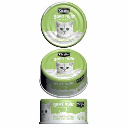 Kit Cat Canned Cat Food -White Meat Tuna Flakes & Shrimp With Goat Milk - Image 2