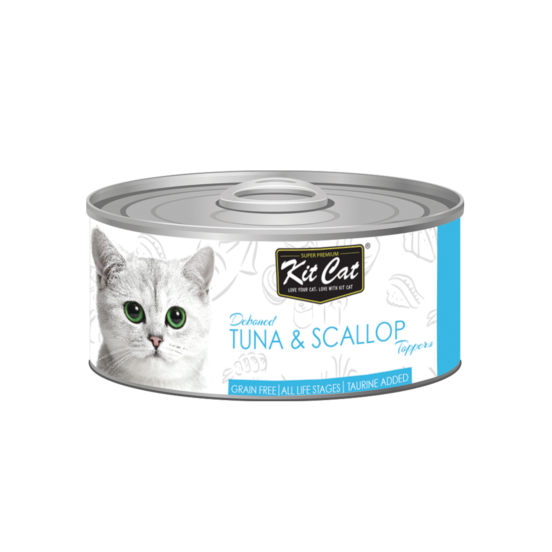 Kit Cat Canned Cat Food - Deboned Tuna & Scallop Toppers