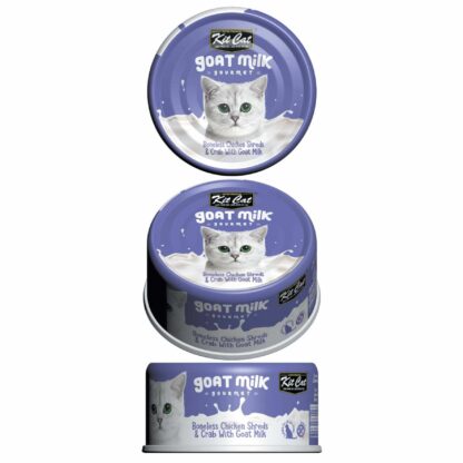 Kit Cat Canned Cat Food - Boneless Chicken Shreds & Crab With Goat Milk - Image 2
