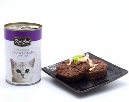 [1 Carton] Kit Cat Wild Caught Tuna & Chicken Grain Free Canned Cat Food 400g x 24 Cans - Image 2