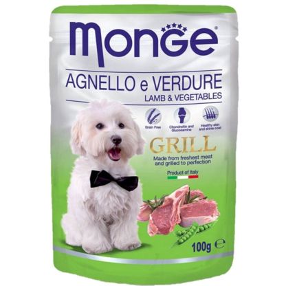 Monge Grill Pouch Dog Food - Grill Lamb & Vegetables