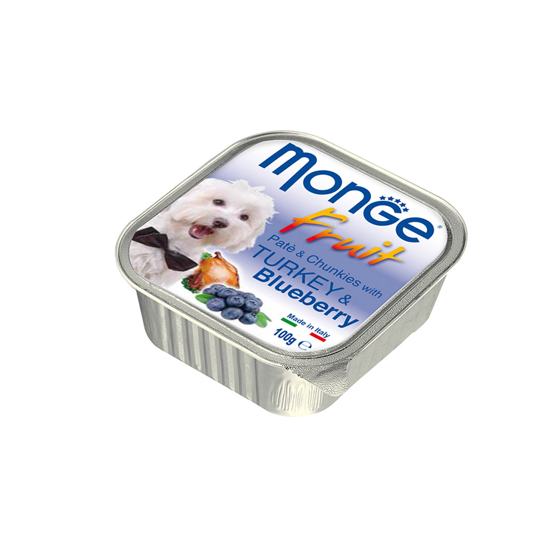 Monge Fruit Pate with Chunkies Tray Dog Wet Food - Turkey & Blueberry - Image 3
