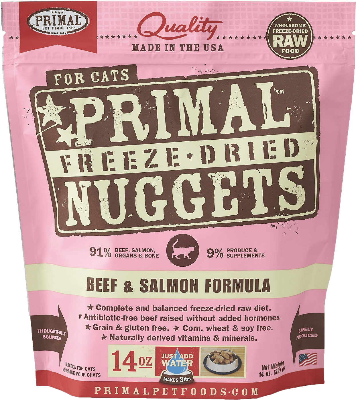 Primal Freeze Dried Nuggets for Cats - Beef & Salmon