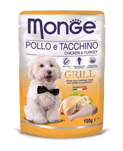 Monge Grill Pouch Dog Food - Chicken & Turkey