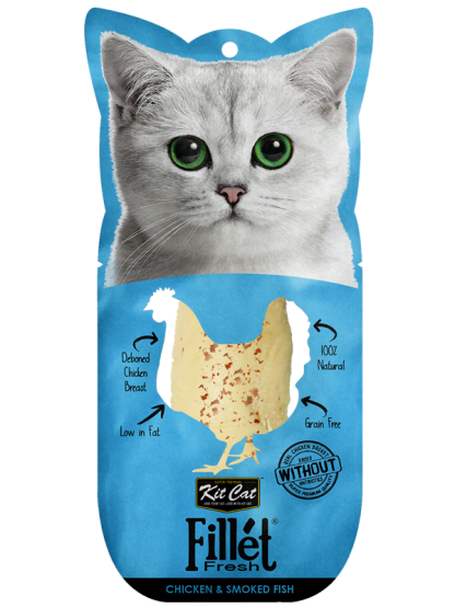 Kit Cat Fillet Fresh Cat Treat - Chicken & Smoked Fish