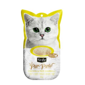 Kit Cat Purr Puree Cat Treat - Chicken & Fiber (Hairball)