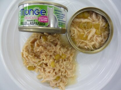 Monge Delicate Cat Wet Food - Chicken & Asparagus 80g x 24cans - Image 2