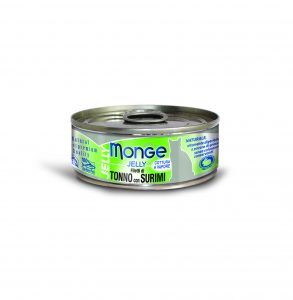 Monge Jelly Cat Wet Food – Yellowfin Tuna with Surimi 80g x24 cans