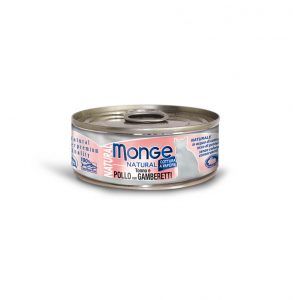 Monge Natural Cat Wet Food – Tuna And Chicken With Shrimp 80g x24 cans