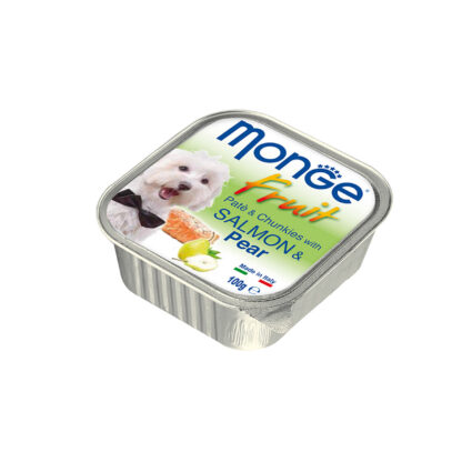 Monge Fruit Pate with Chunkies Tray Dog Wet Food - Salmon & Pear - Image 3