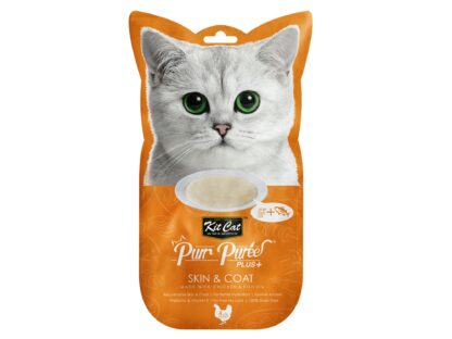 Kit Cat Purr Puree Plus  Cat Treat - Skin & Coat (Chicken & Fish Oil)