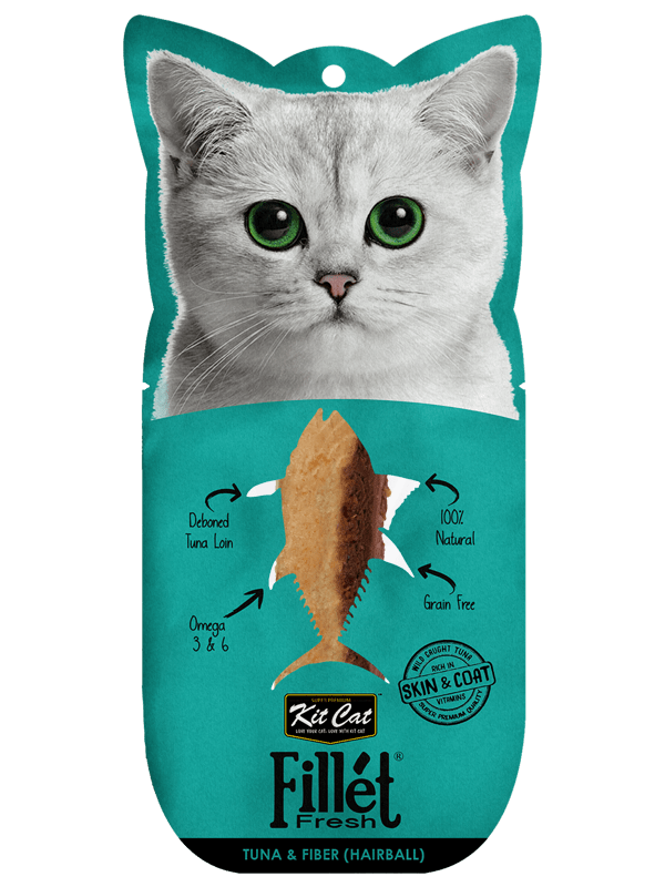 Kit Cat Fillet Fresh Cat Treat - Tuna & Fiber (Hairball)