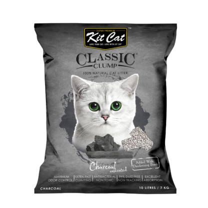 Kit Cat Classic Clump Cat Litter 10L -Charcoal
