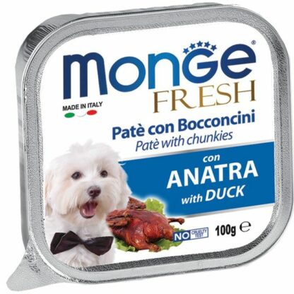 Monge Fresh Pate with Chunkies Tray Dog Wet Food - Fresh Duck