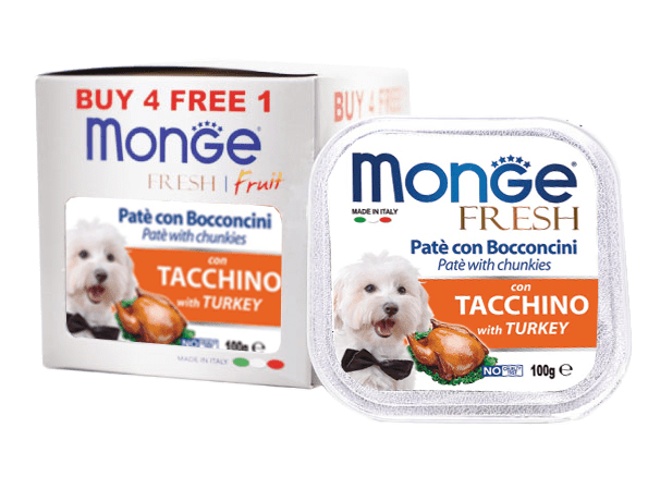 Monge Fresh Pate with Chunkies Tray Dog Wet Food - Fresh Turkey - Image 2