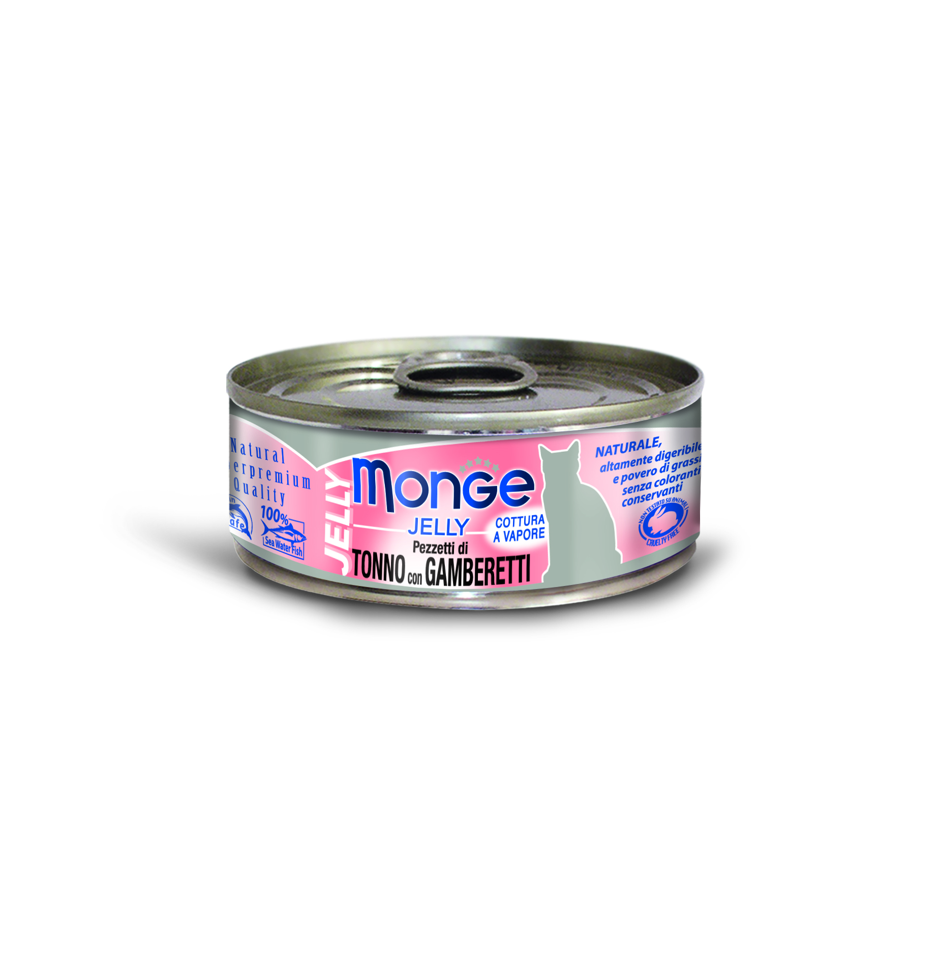 Monge Jelly Cat Wet Food - Yellowfin Tuna with Shrimp 80g x24 cans