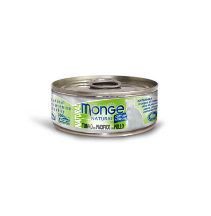 Monge Natural Cat Wet Food - Yellowfin Tuna With Chicken 80g x24 cans