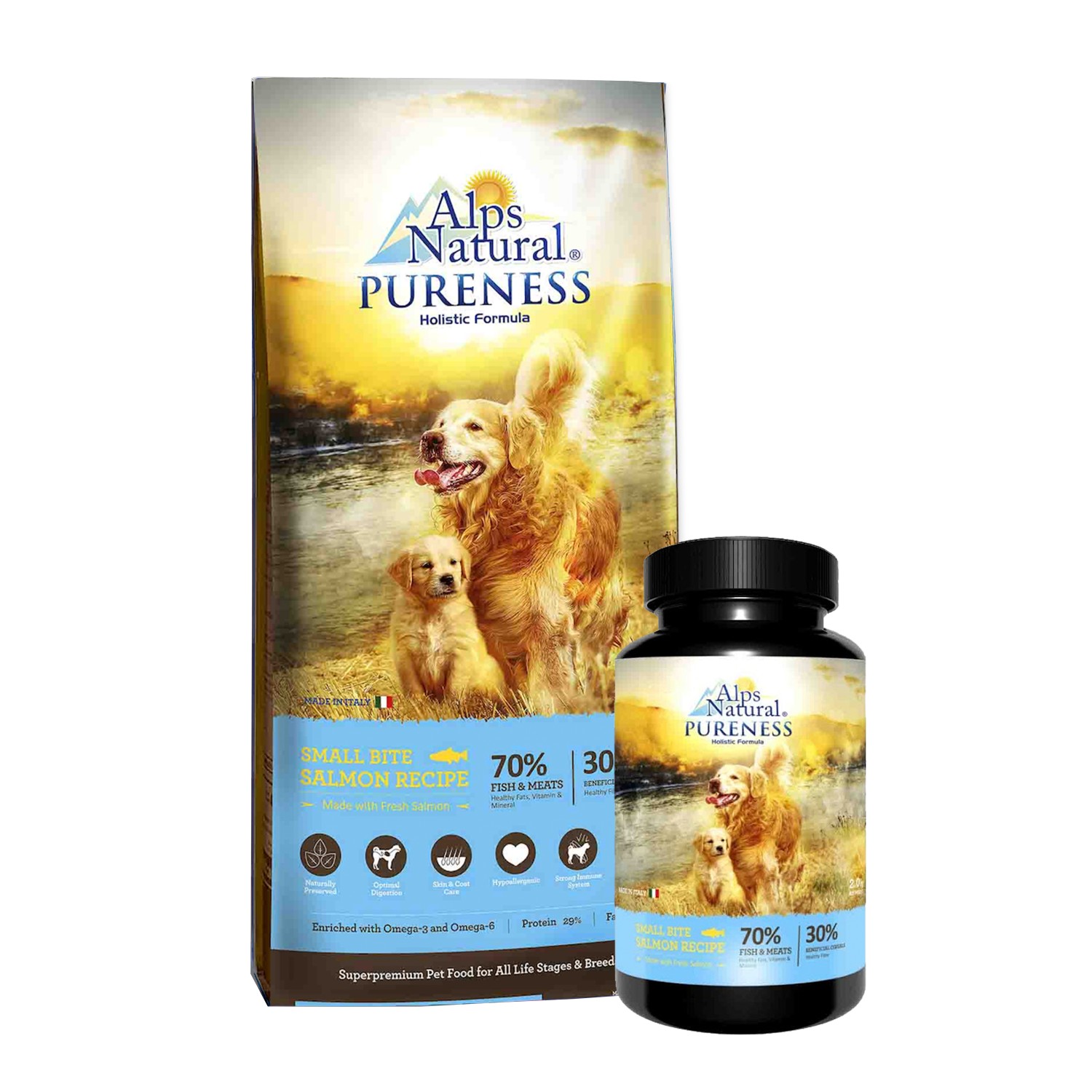 Alps Natural Pureness Dry Dog Food - Small Bite Salmon Recipe (2 Sizes)