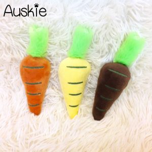 Auskie Three Little Carrots Squeaky Pet Plush