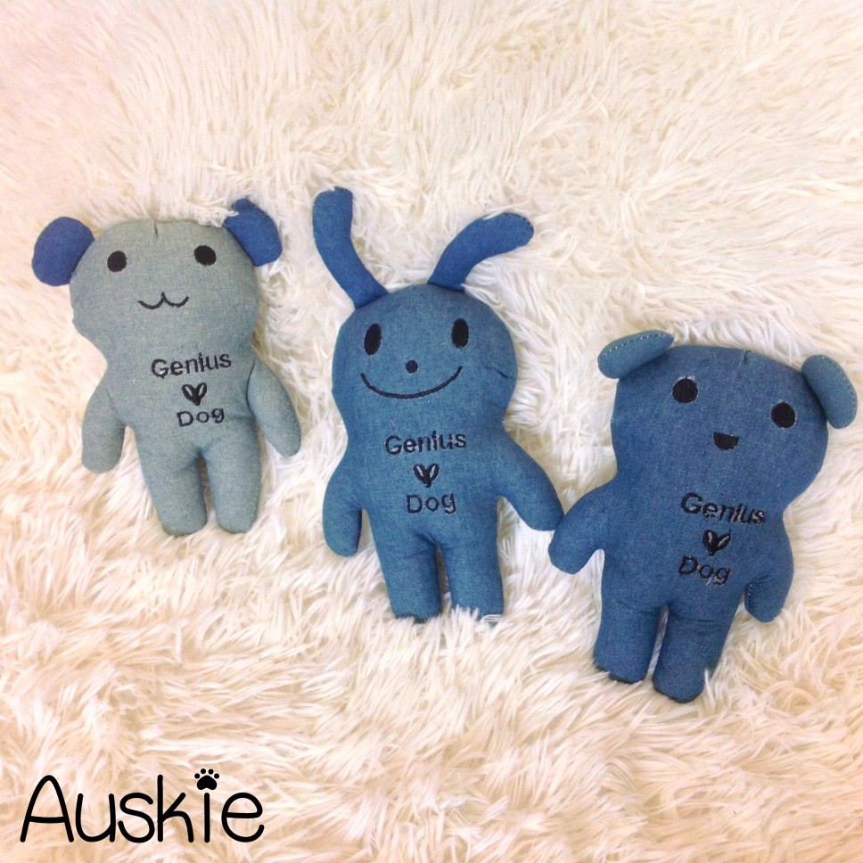 Auskie Denimee PlayPal Squeaky Pet Plush