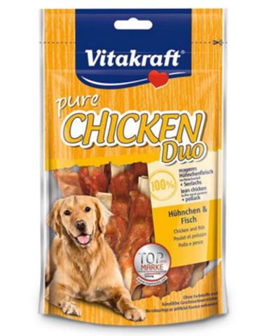 Vitakraft Pure Chicken Duo With Fish Dog Treats 80g