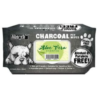 Absorb Plus Charcoal Pet Wipes 80pcs (Aloe Vera)