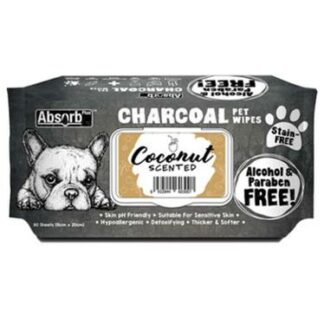 Absorb Plus Charcoal Pet Wipes 80pcs (Coconut)