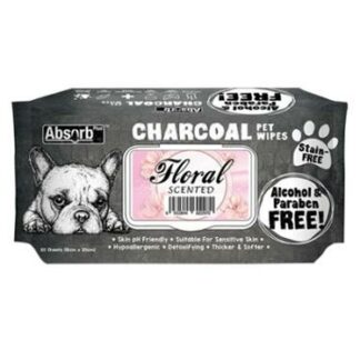 Absorb Plus Charcoal Pet Wipes 80pcs (Floral)