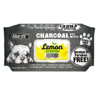 Absorb Plus Charcoal Pet Wipes 80pcs (Lemon)