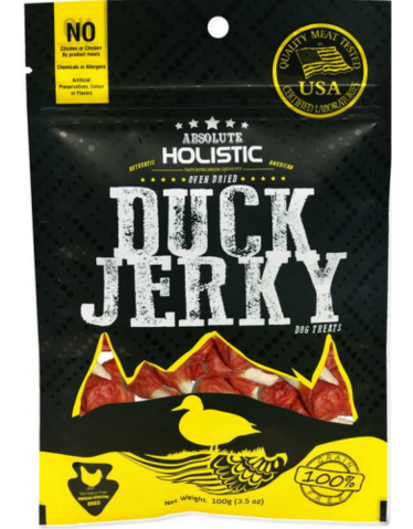 Absolute Holistic Grain Free Duck Dumbbell Dog Treats 100g
