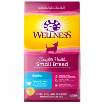 Wellness Complete Health Dry Dog Food - Deboned Turkey & Peas (Small Breed - Senior) 4 lbs/1.8kg