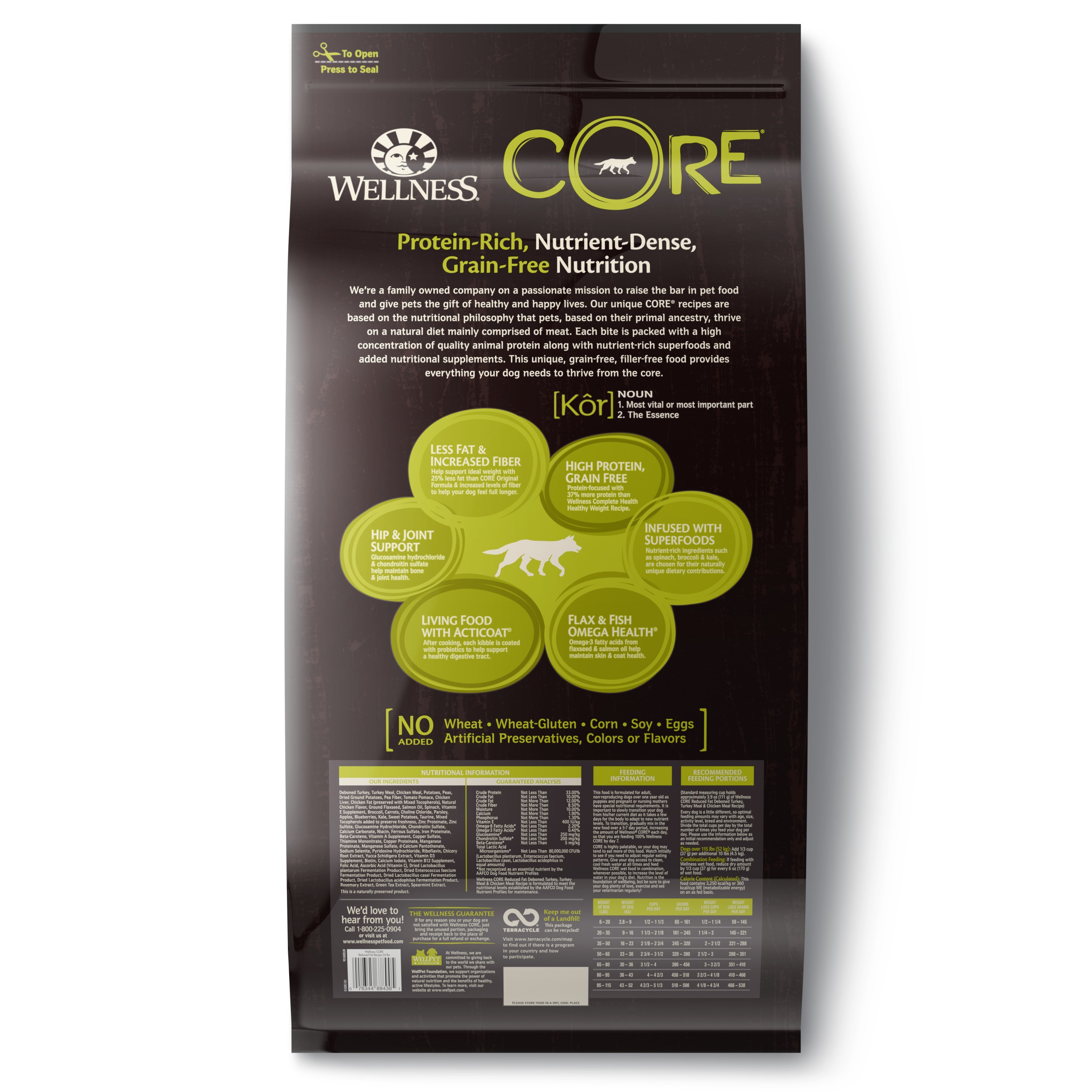 Wellness CORE Grain Free Dry Dog Food - Reduced Fat (3 sizes) - Image 2