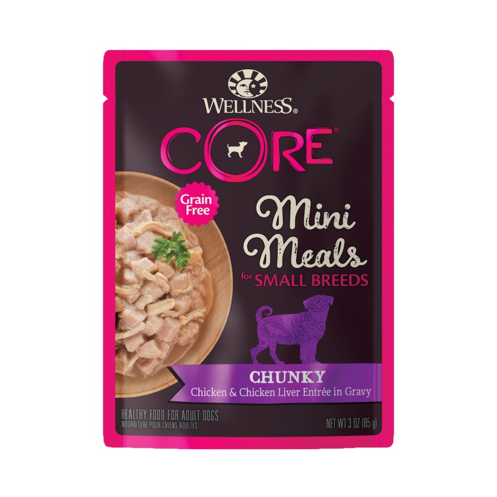 Wellness CORE Small Breed Mini Meals Wet Canned Dog Food - Chunky Chicken & Chicken Liver 85g