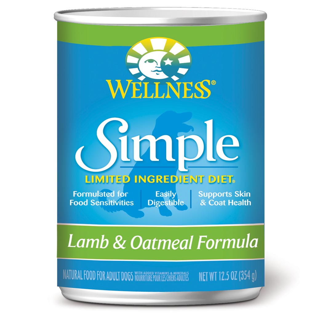 Wellness Simple Canned Dog Food - Lamb & Oatmeal 354g (12/24 cans)