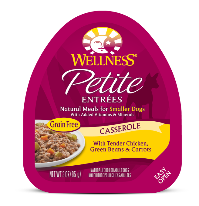 Wellness Petite Entrees Wet Dog Food - Casserole Tender Chicken, Green Beans & Carrots (Small Dogs) 85g