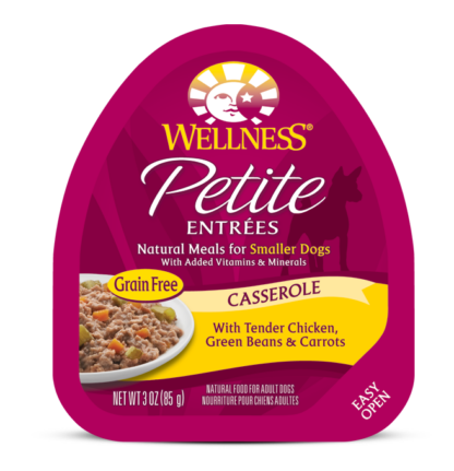 Wellness Petite Entrees Wet Dog Food - Casserole Tender Chicken, Green Beans & Carrots (Small Dogs) 85g