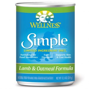 Wellness Simple Canned Dog Food – Lamb & Oatmeal 354g (12/24 cans)