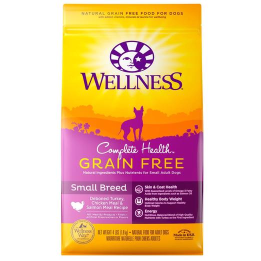 Wellness Complete Health Grain Free Dry Dog Food - Deboned Turkey, Chicken Meal & Salmon Meal Recipe (Small Breed)