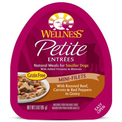 Wellness Petite Entrees Wet Dog Food - Mini-Filets Roasted Beef, Carrots & Red Peppers in Gravy (Small Dogs) 85g