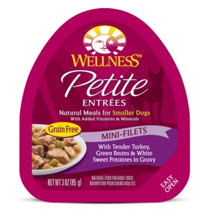 Wellness Petite Entrees Wet Dog Food - Mini-Filets Tender Turkey, Green Beans & White Sweet Potatoes in Gravy (Small Dogs) 85g