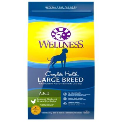 Wellness Complete Health Dry Dog Food - Deboned Chicken & Brown Rice (Large Breed - Adult) 30 lbs/13.6kg