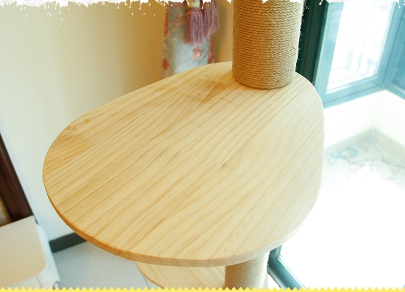 Auskie Floor-to-Ceiling Cat Tree Scratch Pole Cat Pillar Condo - Image 5