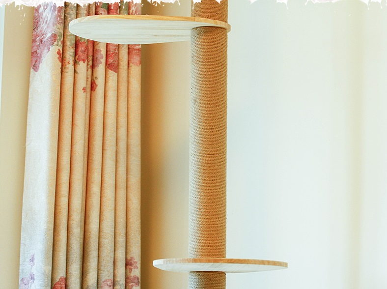 Auskie Floor-to-Ceiling Cat Tree Scratch Pole Cat Pillar Condo - Image 8