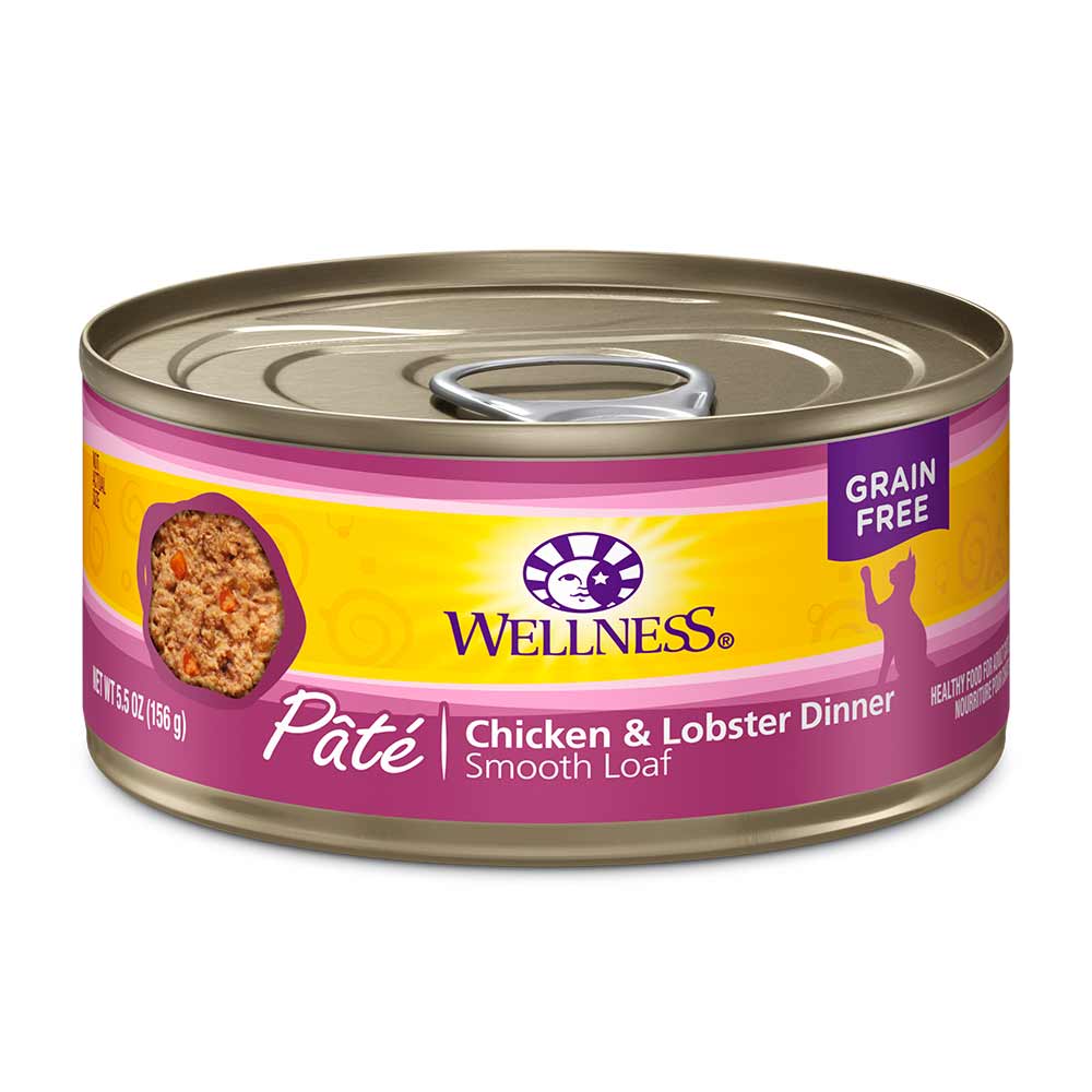 Wellness Complete Health Chicken & Lobster Pâté Canned Cat Food 156g (Can/Carton)