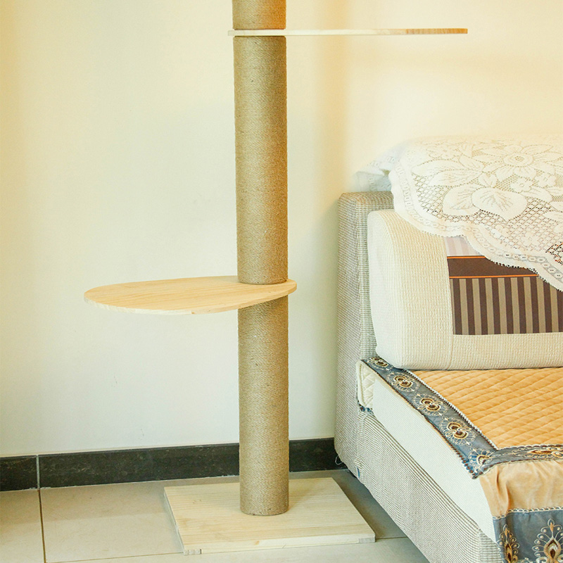 Auskie Floor-to-Ceiling Cat Tree Scratch Pole Cat Pillar Condo - Image 7